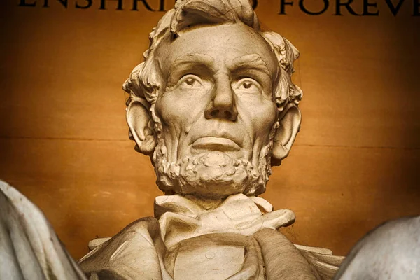 Washington Abraham Lincoln Statue Lincoln Memorial Built Honor 16Th President — стоковое фото