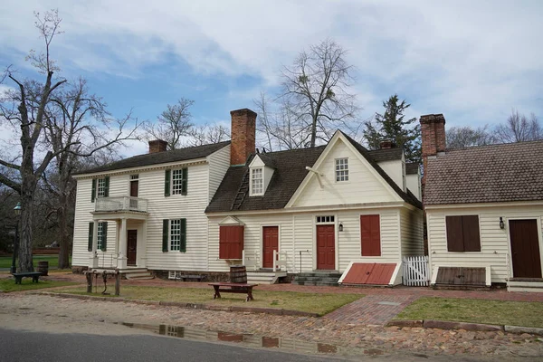Исторические Дома Вильямсбурге Виргиния — стоковое фото