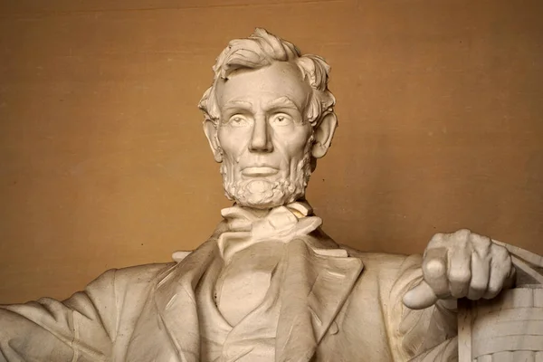 Washington Άγαλμα Abraham Lincoln Μέσα Lincoln Memorial Χτίστηκε Για Τιμήσει Εικόνα Αρχείου