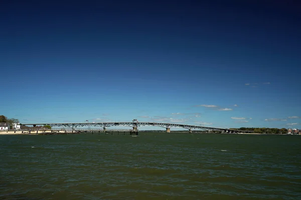 Река Йорк Пляж Йорктауне Штат Вирджиния Сша Видом Мост Коулман — стоковое фото