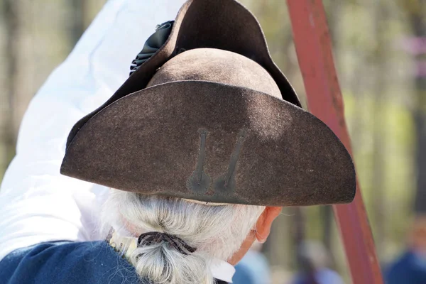 Chapéu Revolução Americana Colono Soldado Britânico Yorktown Virginia Eua — Fotografia de Stock