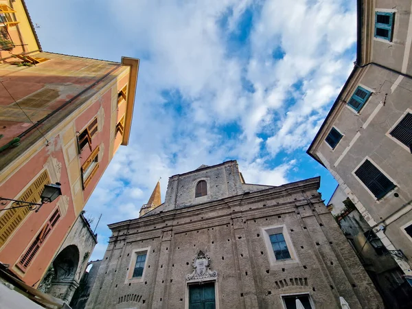 Сан Бьяджо Место Finalborgo Liguria Средневековой Деревне Италии — стоковое фото