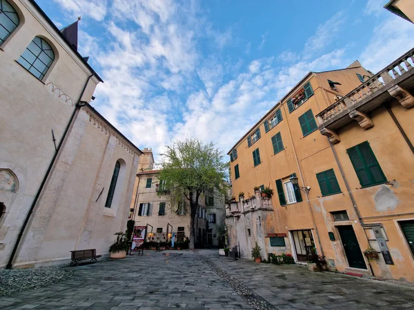 Středověká Vesnice Finalborgo Liguria Itálie — Stock fotografie