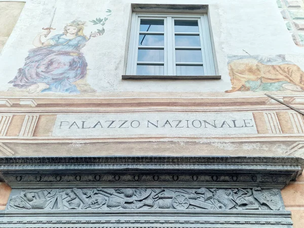 Středověká Vesnice Finalborgo Liguria Itálie Palazzo Nazionale — Stock fotografie