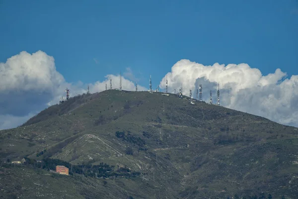 Genoa Communication Antennae View Landscape Italy — Stock Photo, Image