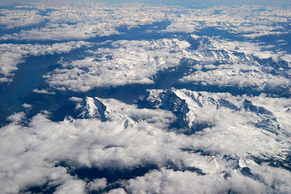 Вид Воздуха Горы Альп Швейцарии Швейцарские Альпы Воздушная Панорама Самолета — стоковое фото