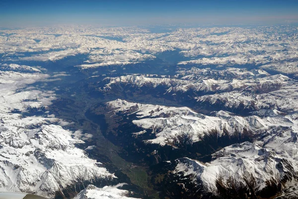 Eine Luftaufnahme Der Alpen Der Schweiz Schweizer Alpen Luftbild Aus — Stockfoto