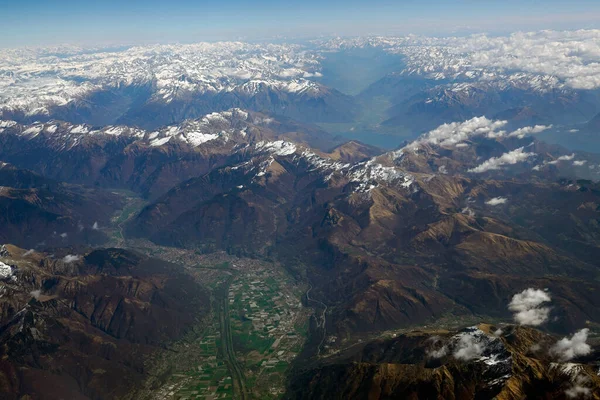 스위스 비행기 풍경에서 바라본 — 스톡 사진