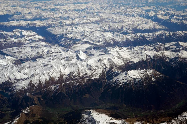 Aerial View Alps Mountains Switzerland Swiss Alps Aerial Panorama Airplane — Stock Photo, Image
