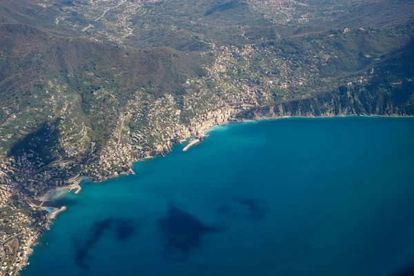 Camogli Dorf Naturpark Von Portofino Ligurien Italien Luftaufnahme Aus Dem — Stockfoto