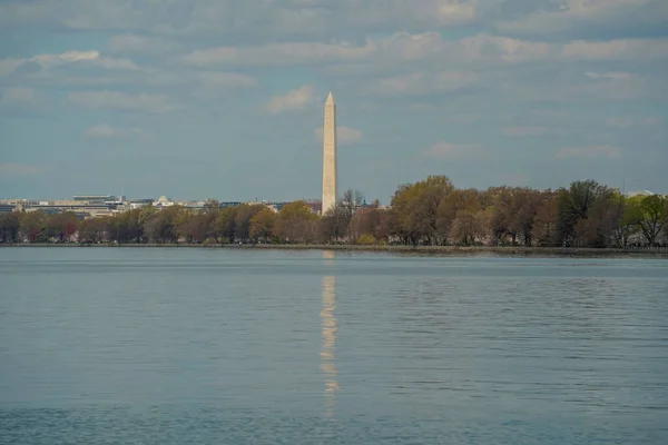 Джордж Вашингтон Вид Памятник Круиза Реке Потомак Washignton Речном Водном — стоковое фото