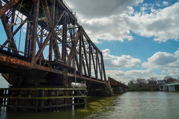 Long Bridge Pohled Plavby Potomac Řece Washignton Říční Lodi Vodní — Stock fotografie