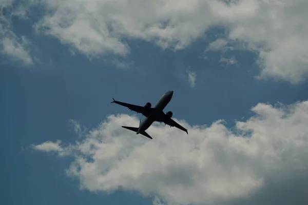 Silueta Jet Airplane Cielo Nube — Foto de Stock