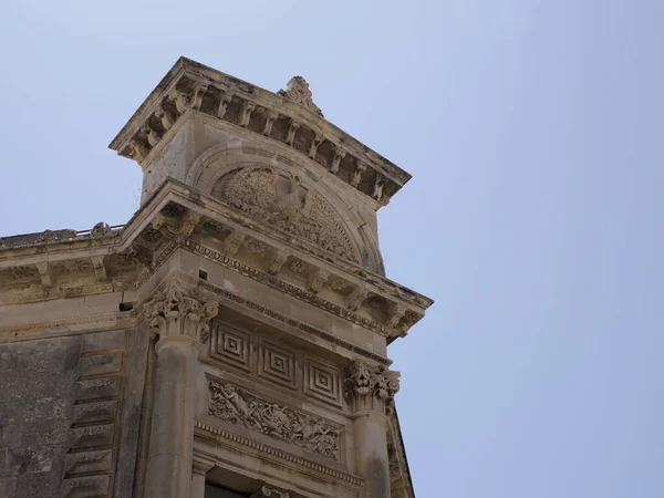 Ortigia Syracuse Gamla Byggnader Gatuvy Solig Dag Sicilien Italien — Stockfoto