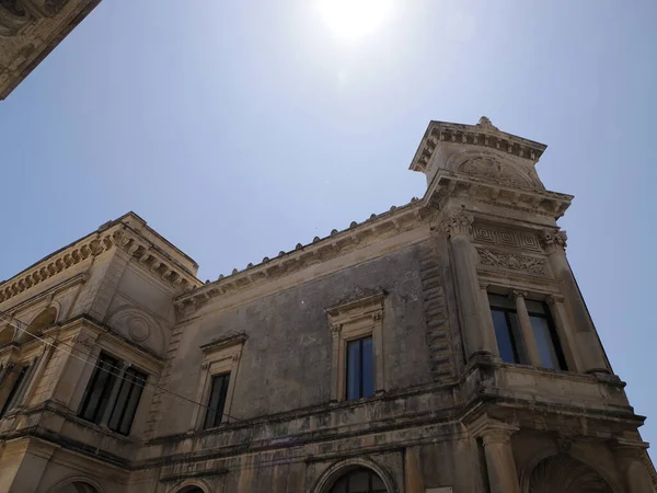 Ortigia Syracuse Régi Épületek Utcára Néző Napos Napon Szicília Olaszország — Stock Fotó