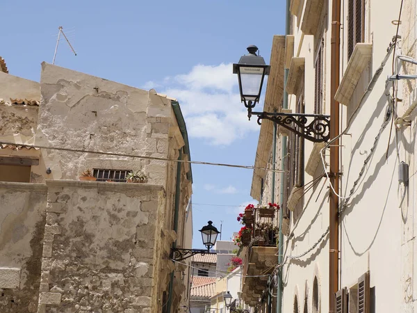 Ortigia Syracuse Edifícios Antigos Vista Rua Dia Ensolarado Sicília Itália — Fotografia de Stock