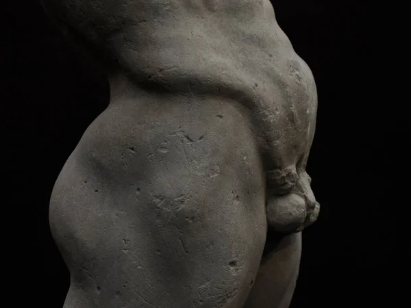 Statue Antique Priapus Symbole Fertilité Rome Antique Isolée Sur Noir — Photo