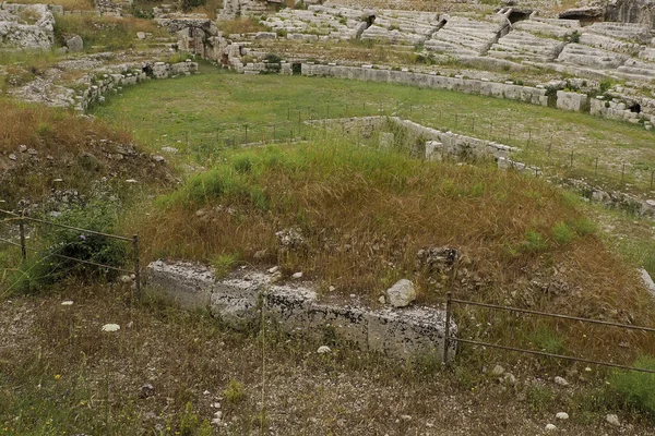 Het Romeinse Amfitheater Van Syracuse Sicilië Italië — Stockfoto