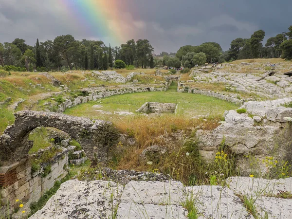 Amphithéâtre Romain Syracuse Sicile Italie — Photo