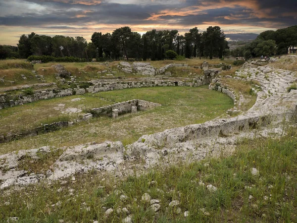Amphithéâtre Romain Syracuse Sicile Italie — Photo