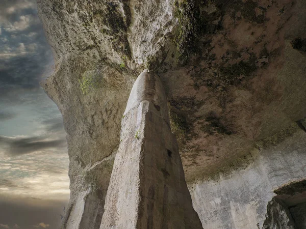 Ucho Dionizosa Jaskinia Nymphaeum Grotta Del Ninfeo Sztucznej Jaskini Greckim — Zdjęcie stockowe