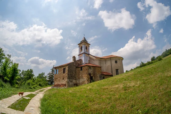 Kościół Stracha Wróble Wioski Vendersi Piemont Włochy — Zdjęcie stockowe