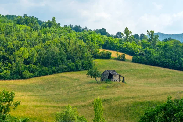 Ett Gammalt Stenhus Piemonte Kullar Landskap — Stockfoto