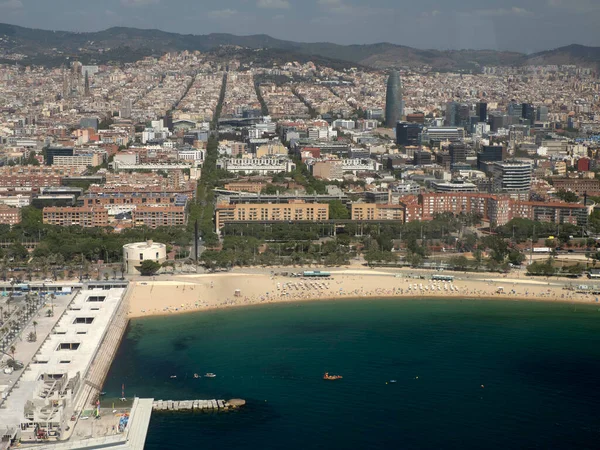 stock image barcelona Spain aerial view helicopter tour