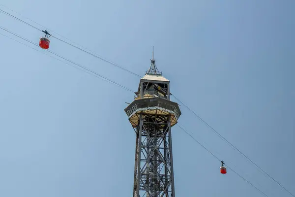 Port Cable Car Jaume Tower Teleferico Βαρκελώνη Ισπανία — Φωτογραφία Αρχείου