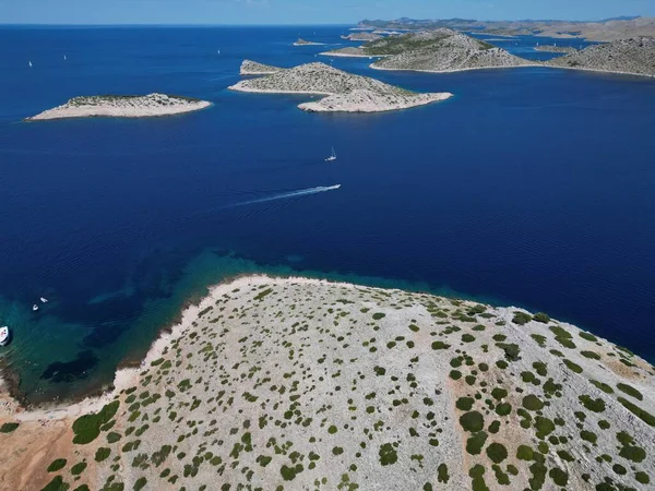 Parc National Des Îles Kornati Vue Aérienne Panoramique Paysage Dalmatie — Photo