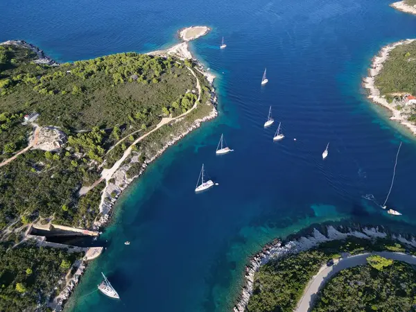 Isla Vis Lissa Italiana Isla Croacia Mar Adriático Isla Más —  Fotos de Stock