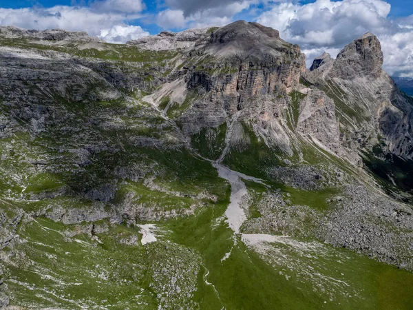 Puez Passerar Flygfoto Över Dolomiterna Alperna Nära Alta Badia Trentino — Stockfoto