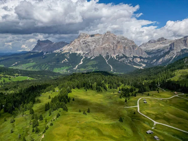Flygfoto Över Armentarolafälten Dolomiterna Alperna Nära Alta Badia Trentino Alto — Stockfoto