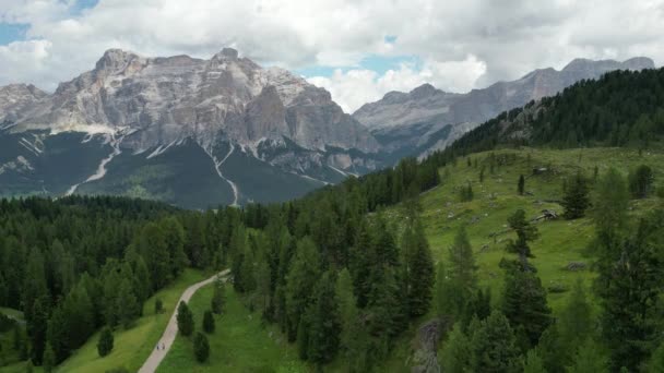Luftfoto Dolomitterne Alperne Nær Alta Badia Trentino Alto Adige Regionen – Stock-video