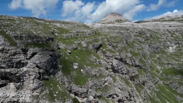 Luftaufnahme Der Dolomiten Bei Alta Badia Trentino Südtirol Italien Sommersaison — Stockvideo
