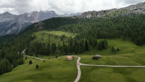 Veduta Aerea Delle Dolomiti Vicino All Alta Badia Regione Trentino — Video Stock