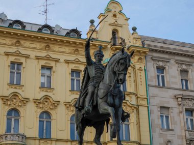 Zagreb 'deki Josip Jelaciç Meydanı Hırvat mimari kent binasını yasakla