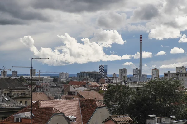 Zagreb Croácia Arquitetura Cidade Cidade Edifício Vista Aérea Torre Relógio — Fotografia de Stock