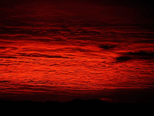 Nádherný Červený Západ Slunce Inzadar Croatia — Stock fotografie