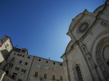 Sibenik 'teki St. James Katedrali, Hırvatistan' daki detay ve dünya mirası sahası