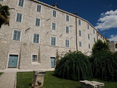 Hırvatistan 'ın dünya mirası sahası Sibenik' in ortaçağ köyü ayrıntıları