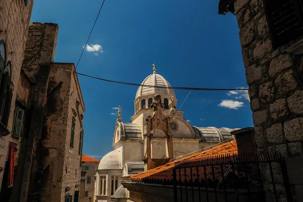 Sibenik 'teki St. James Katedrali, Hırvatistan' daki detay ve dünya mirası sahası