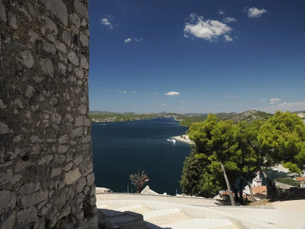 Luftaufnahme Von Der Festung Des Mittelalterlichen Dorfes Sibenik Weltkulturerbe Kroatien — Stockfoto