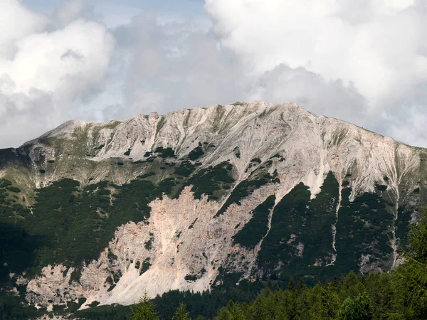 Monte Croce Kříž Hora Dolomitech Badia Údolí Panorama Krajina — Stock fotografie