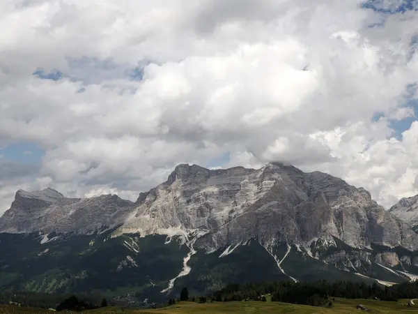 Vista Ghiacciaio Marmolada Dal Monte Croce Croce Montagna Dolomiti Badia — Foto Stock