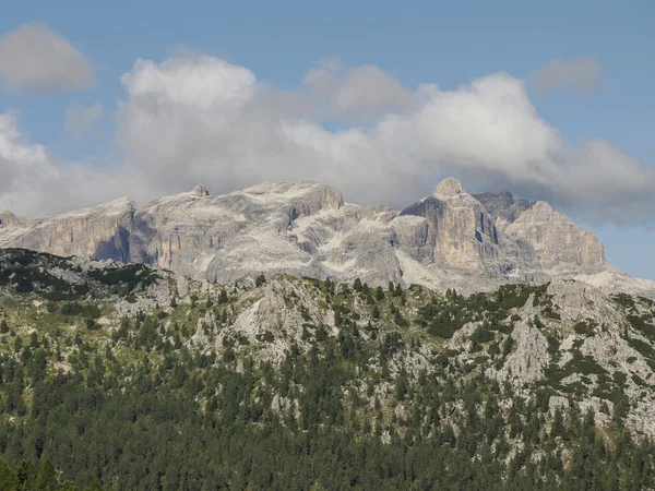 Valparola Průsmyk Hory Dolomitech Badia Údolí Panorama Krajiny — Stock fotografie