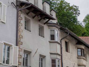 Brunico Brunek Ortaçağ Köyü detayları Val Pusteria Pustertal - Trentino Alto Adige Sudtirol Güney Tyrol İtalya, Avrupa