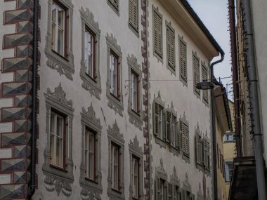 Brunico Brunek Ortaçağ Köyü detayları Val Pusteria Pustertal - Trentino Alto Adige Sudtirol Güney Tyrol İtalya, Avrupa