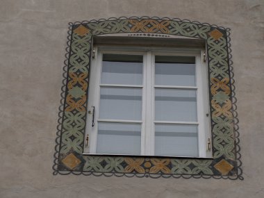 Brunico Brunek Ortaçağ Köyü detayları Val Pusteria Pustertal - Trentino Alto Adige Sudtirol Güney Tyrol İtalya, Avrupa