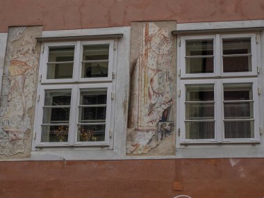 Brunico Brunek Ortaçağ Köyü detayları Val Pusteria Pustertal - Trentino Alto Adige Sudtirol Güney Tyrol İtalya, Avrupa